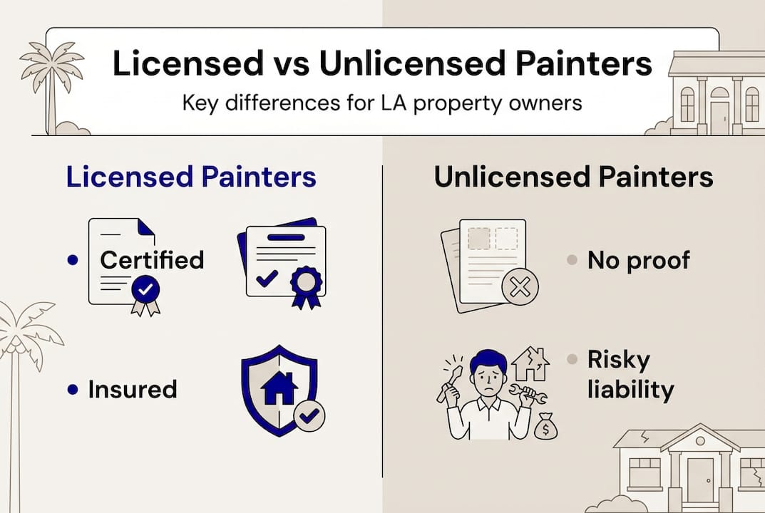 Infographic comparing licensed unlicensed painters
