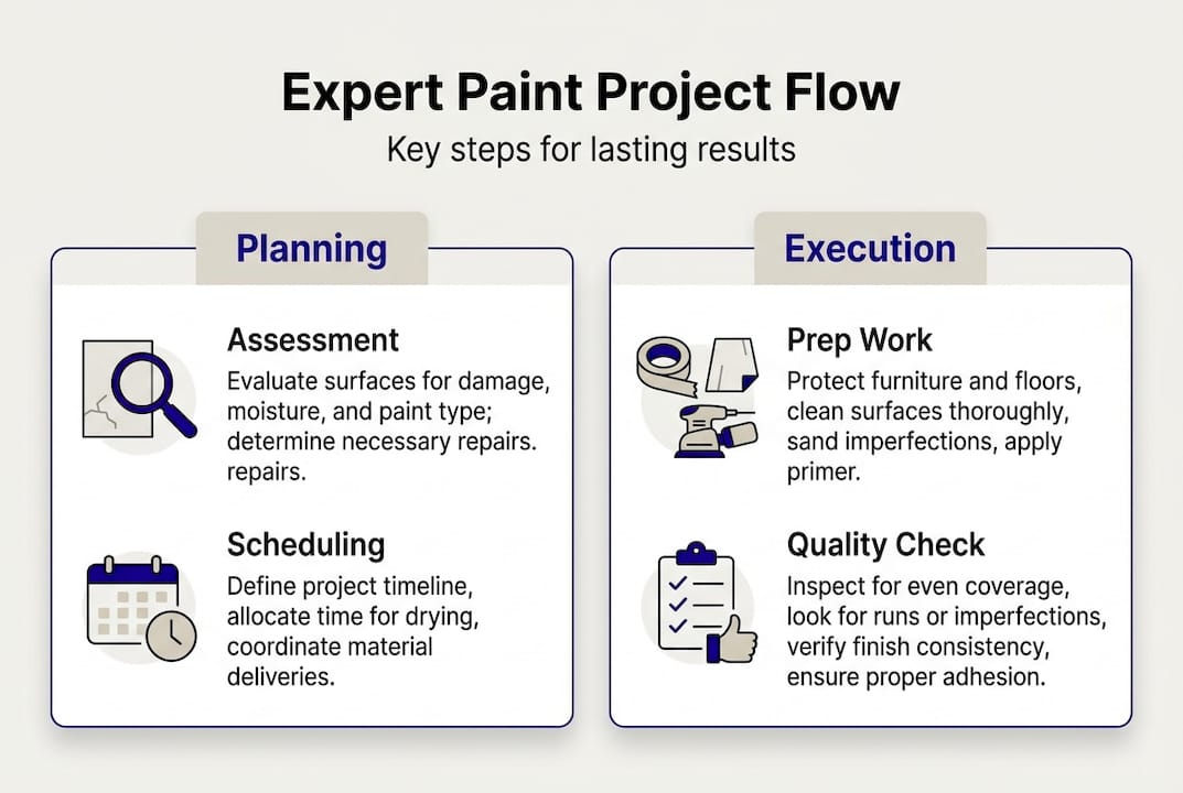 Infographic illustrating key paint project steps