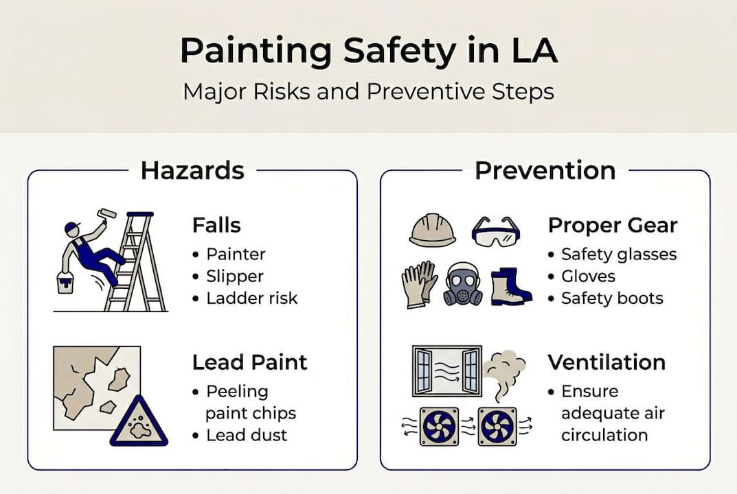 Infographic on painting safety hazards and prevention