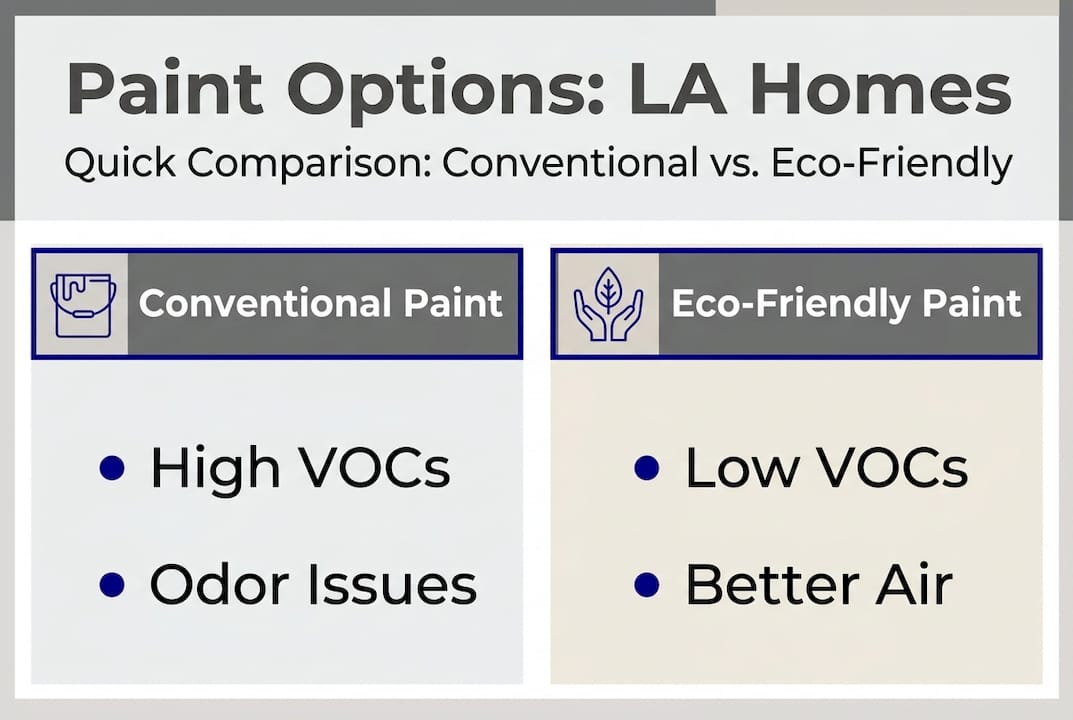 Infographic compares conventional and eco-friendly paint