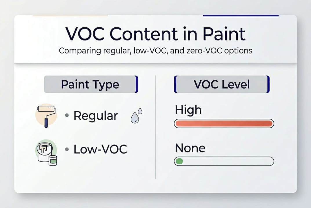 Infographic comparing VOC levels in paint
