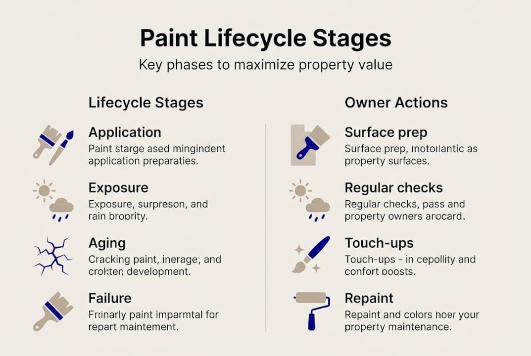 Infographic showing paint lifecycle with owner actions