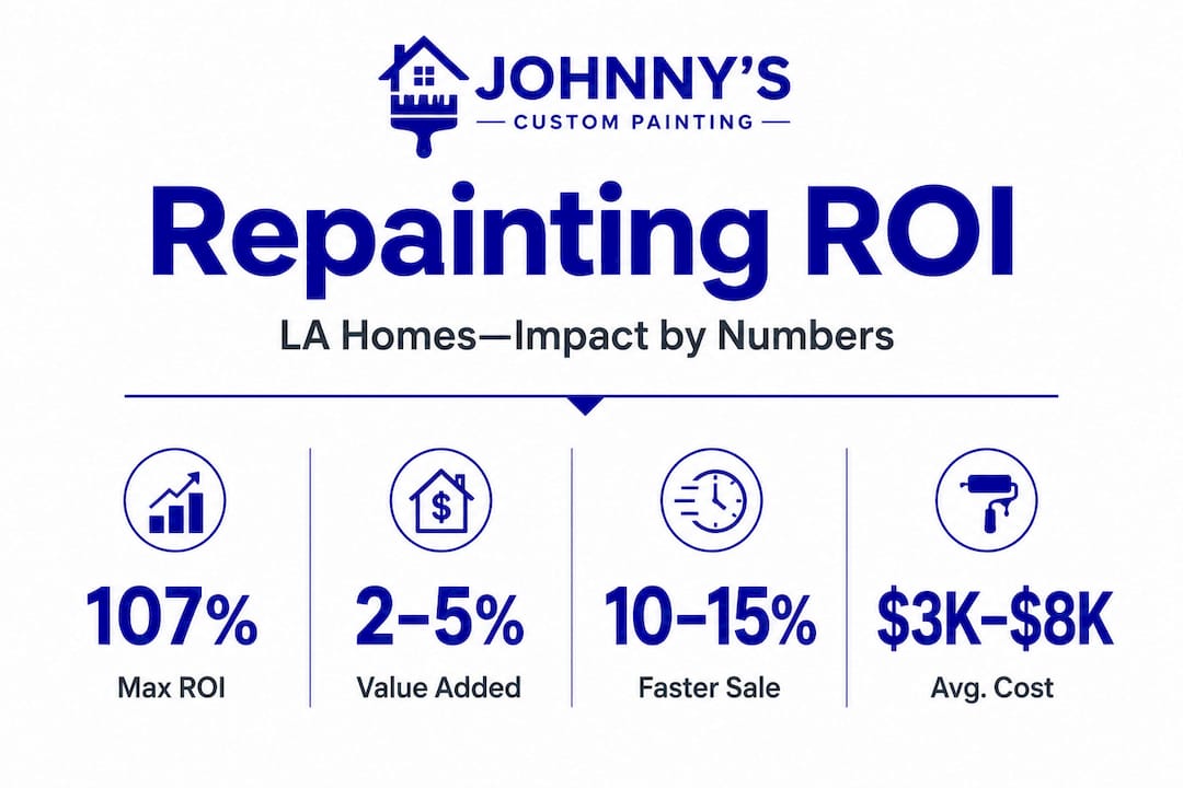 Infographic highlighting ROI, value, and cost of LA home repainting