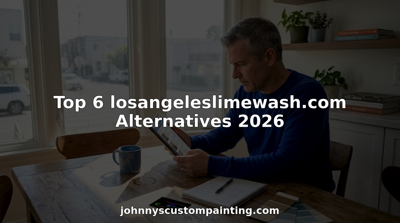 Homeowner comparing painting contractor websites