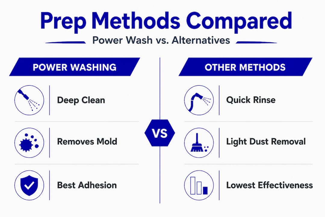 Infographic comparing surface prep methods