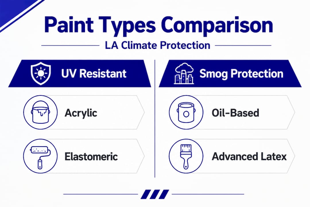 Infographic comparing paint types for LA climate