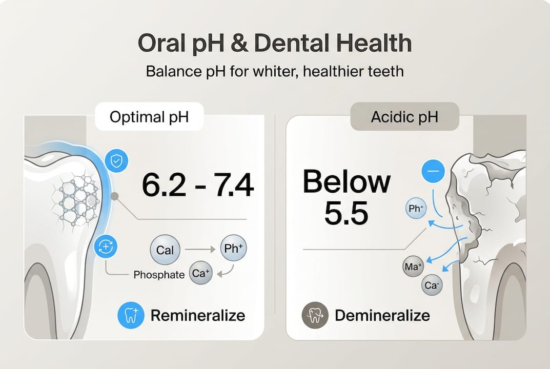 Infographic on oral pH and dental health impact