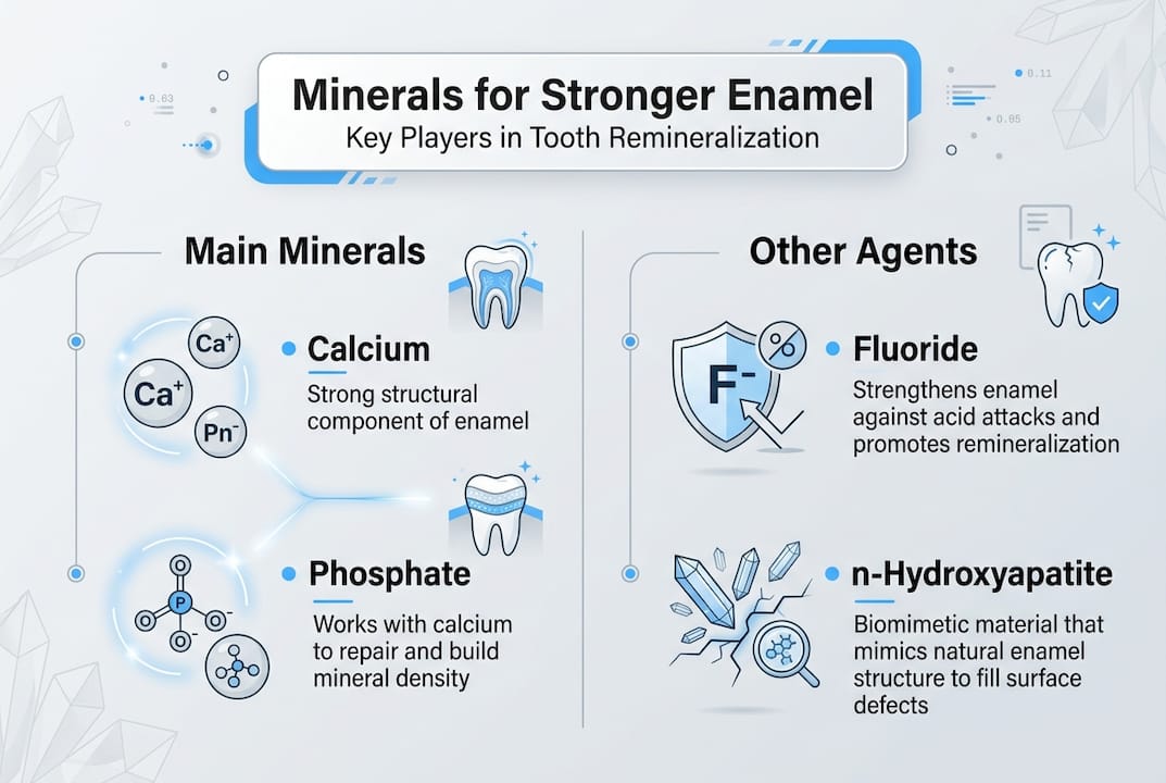 Infographic of main minerals for enamel