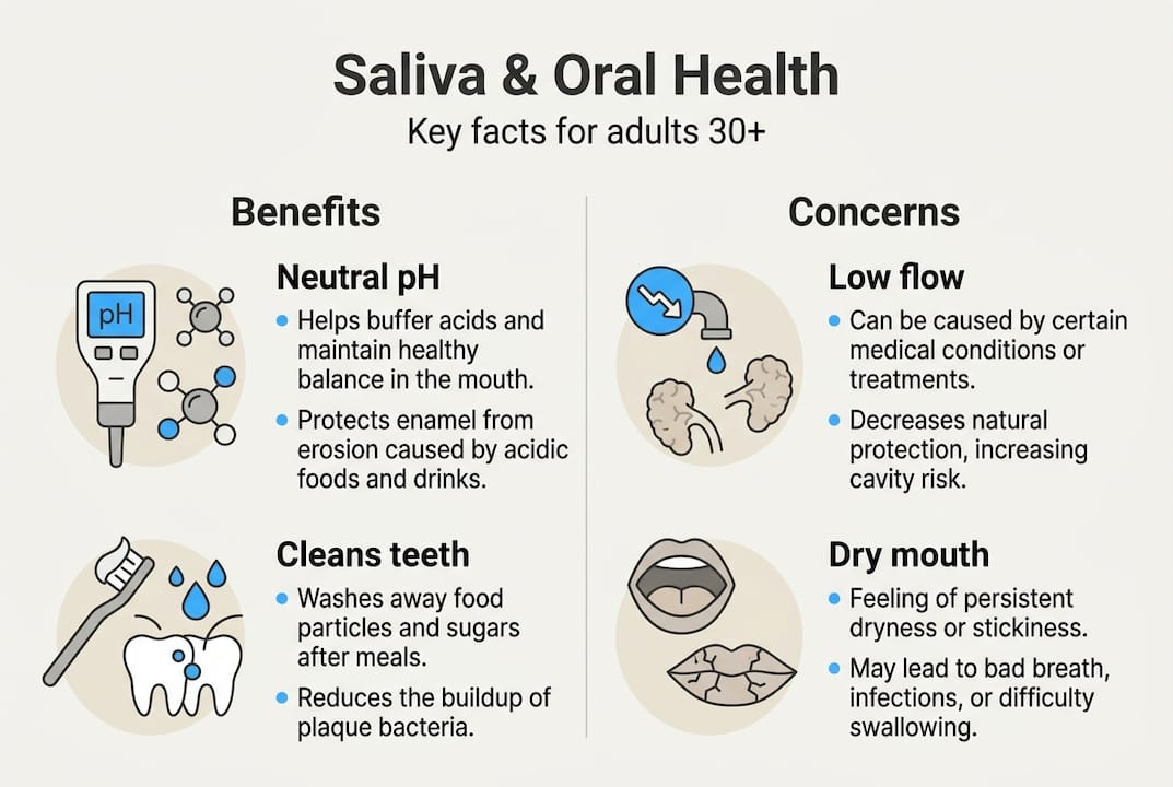 Infographic saliva benefits and concerns for adults