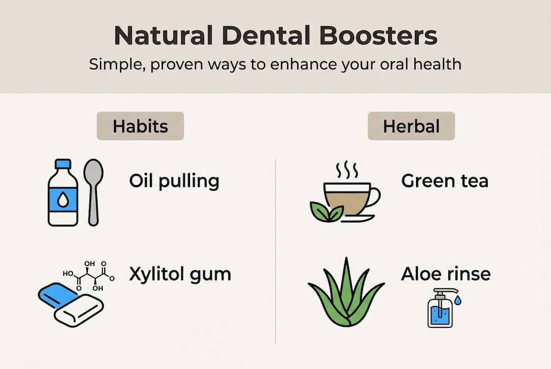 Infografía con remedios naturales para la salud dental