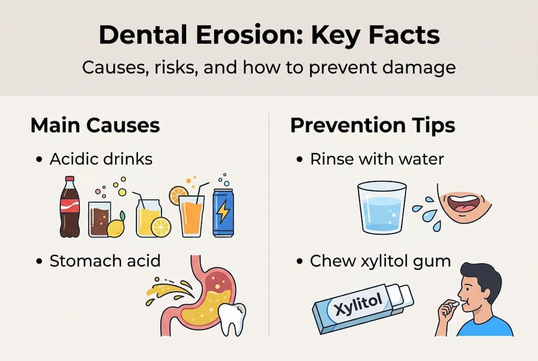 Infographic on dental erosion causes and prevention
