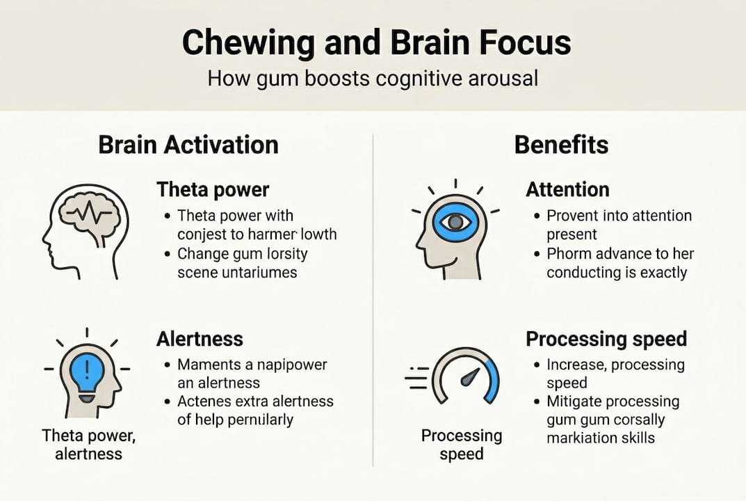 Infografía sobre los efectos de masticar chicle en el cerebro