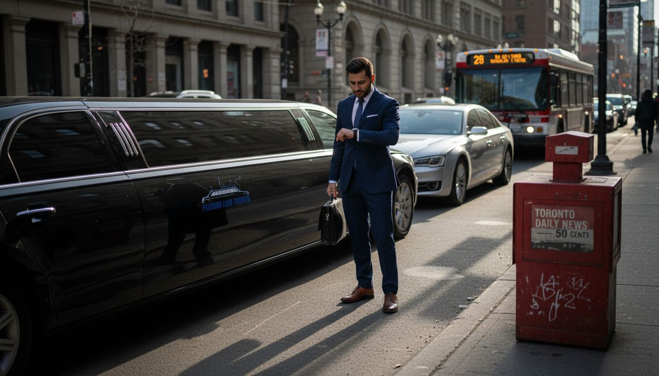 Limousine and sedan compared in Toronto street