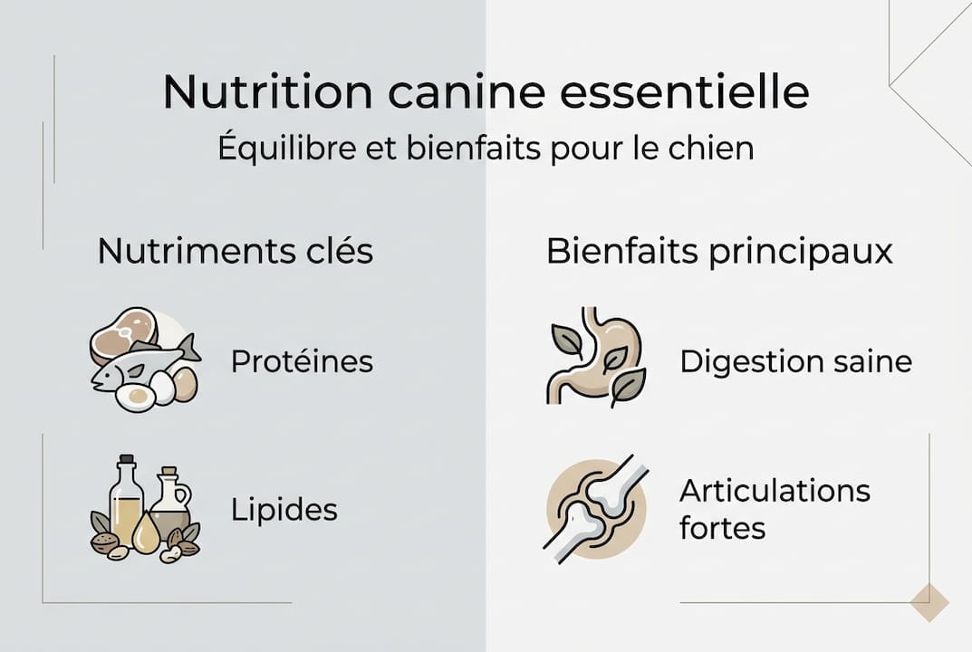 Tout savoir sur les nutriments essentiels pour la santé de votre chien : infographie et bienfaits