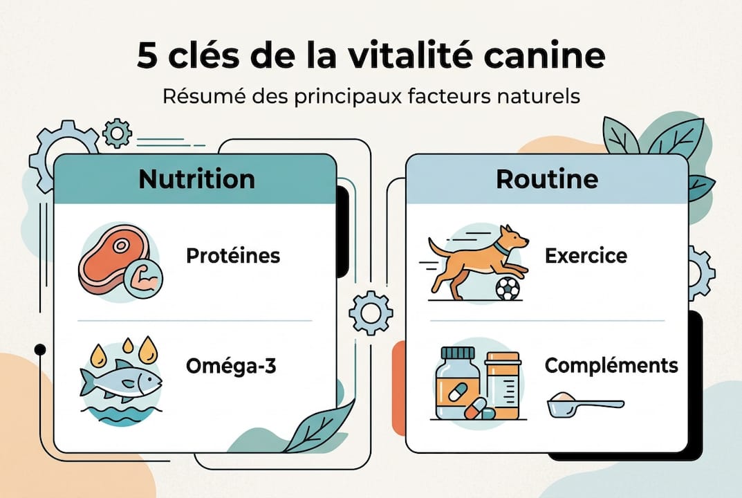 Infographie : les essentiels pour la vitalité naturelle du chien