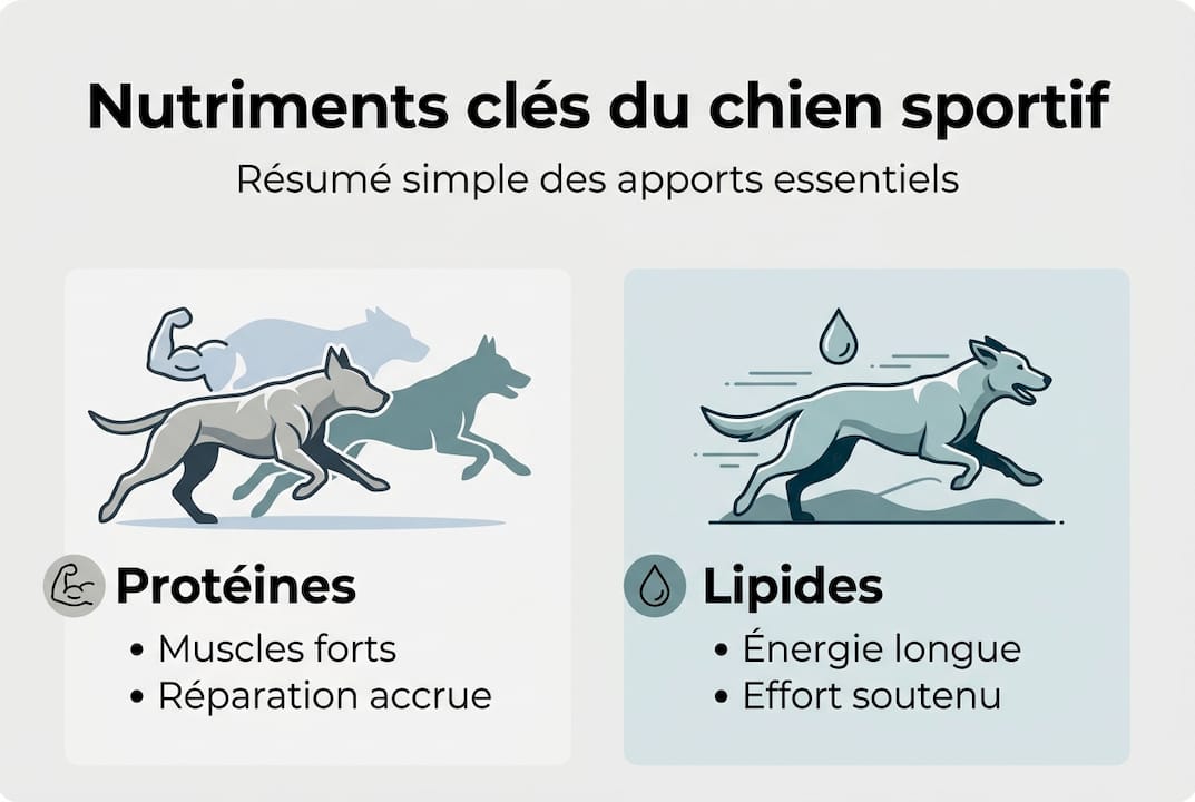 Les nutriments indispensables pour le chien sportif : l’infographie à connaître