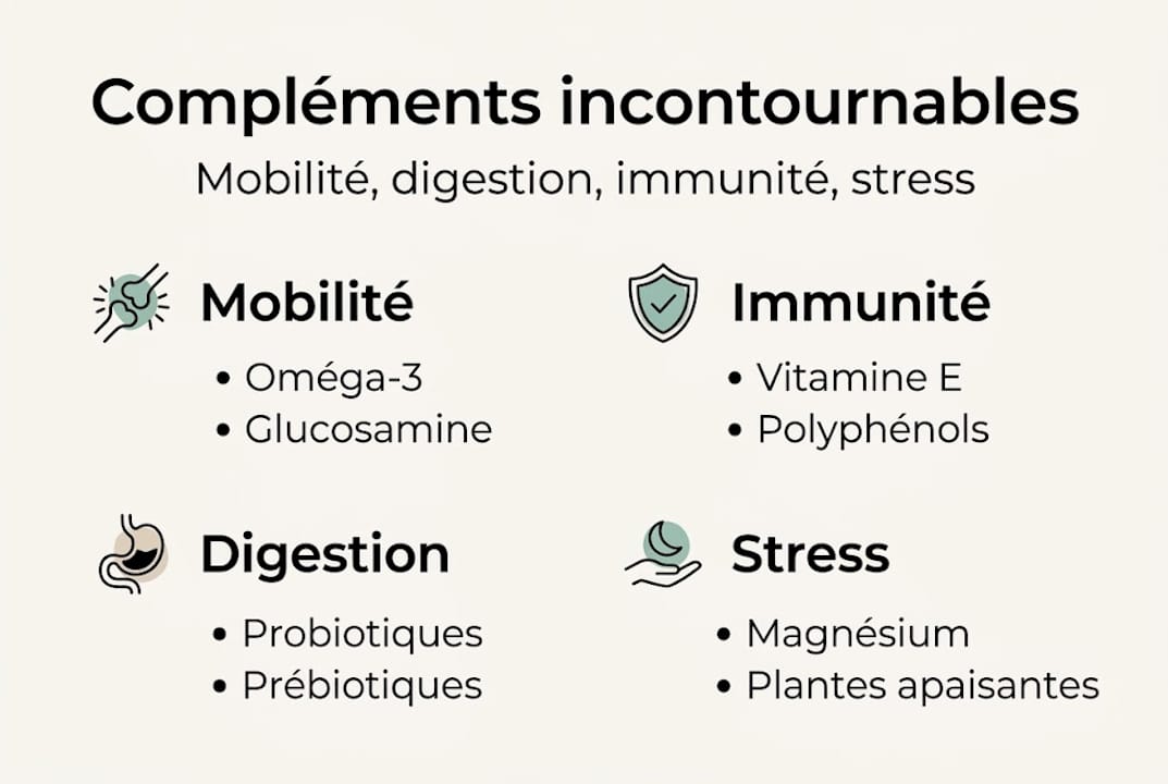 Infographie : les compléments alimentaires incontournables pour la santé de votre chien