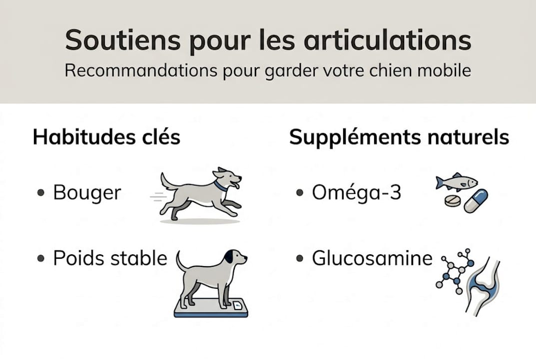 Infographie : les solutions naturelles pour préserver la santé articulaire de votre chien
