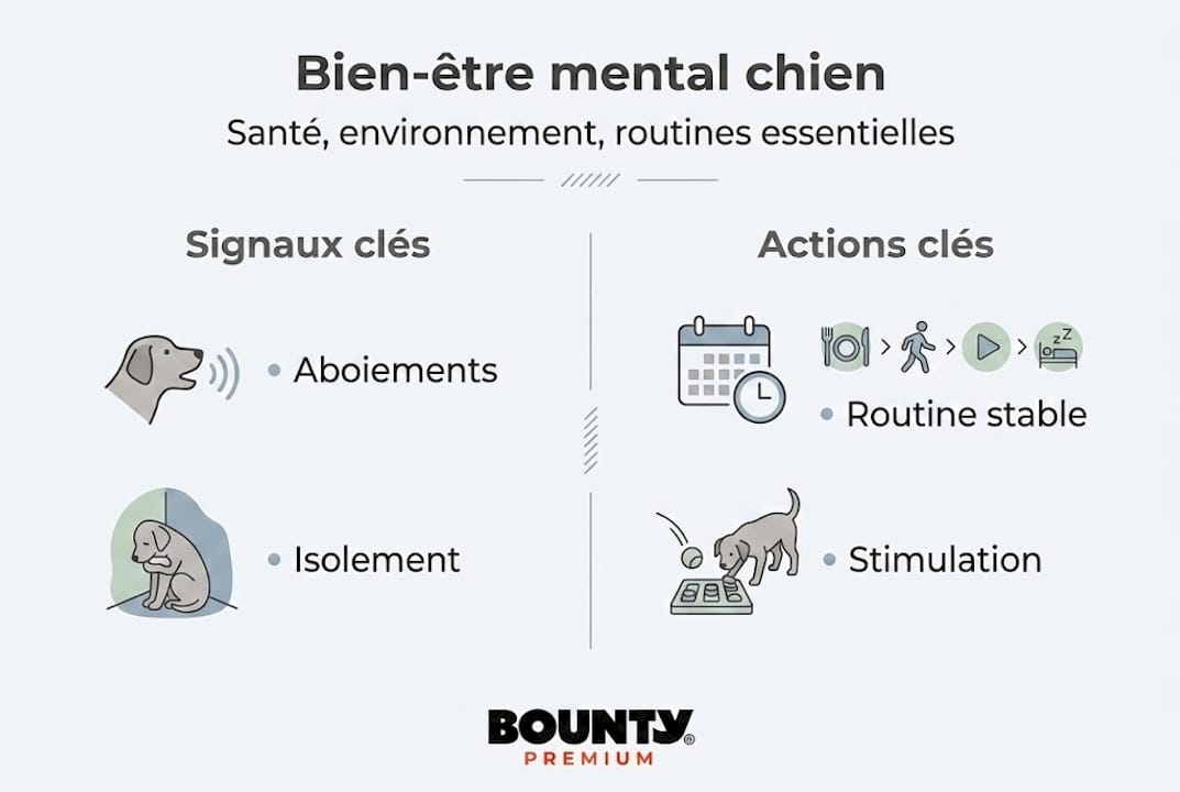 Infographie : comprendre le bien-être mental de votre chien et repérer les signes à surveiller