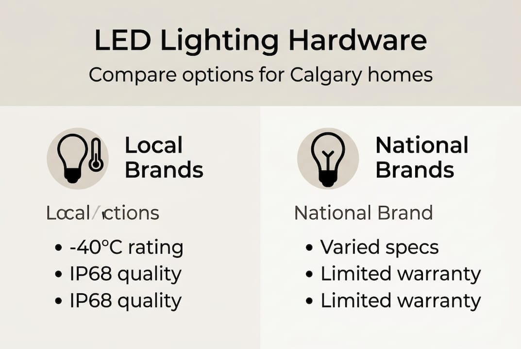 Infographic comparing LED hardware brands