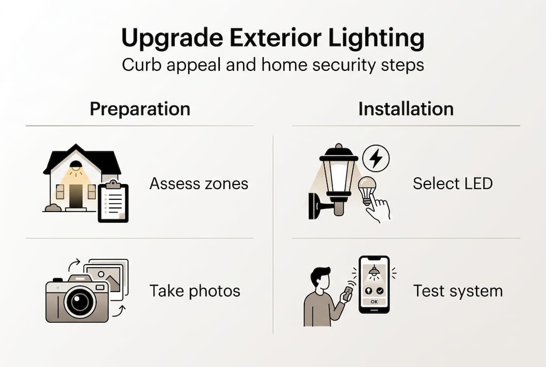 Infographic steps for exterior lighting upgrades