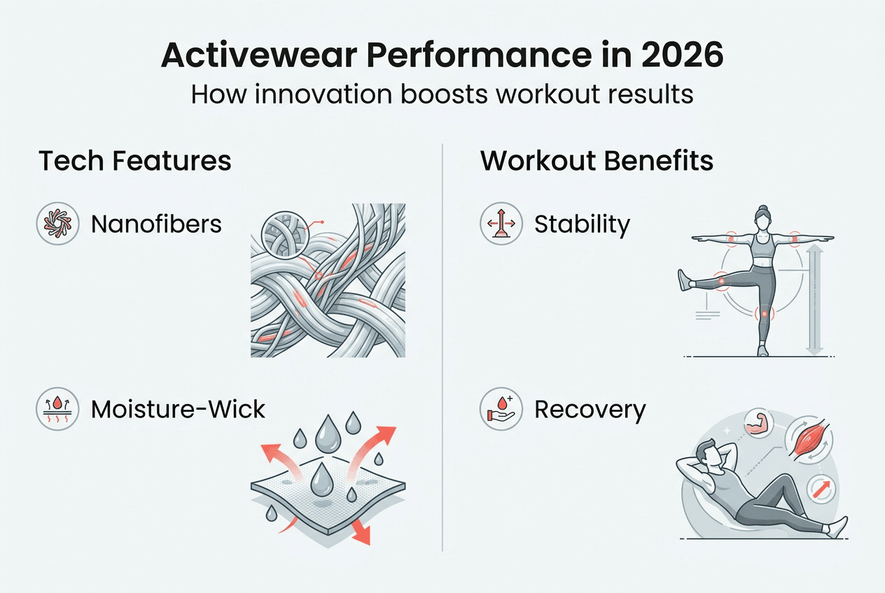 Infographic about 2026 activewear benefits and tech