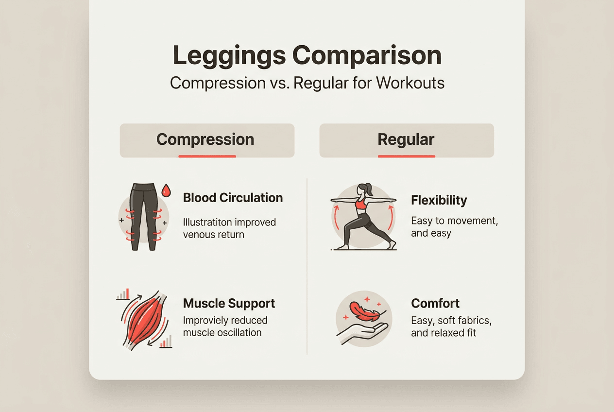Infographic comparing workout legging types