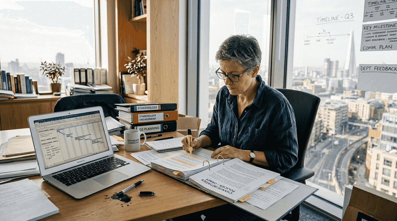 Manager prepping for organizational change