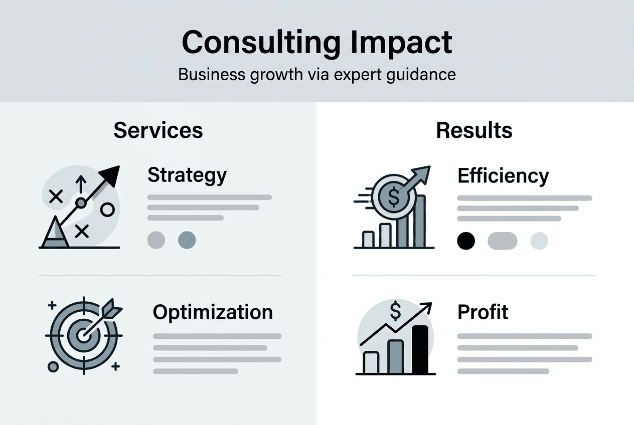 Infographic showing consulting impact and results