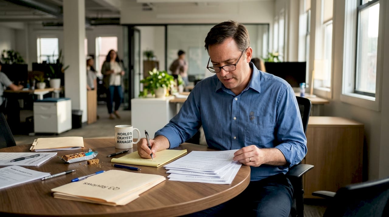 Manager reviews team feedback for change