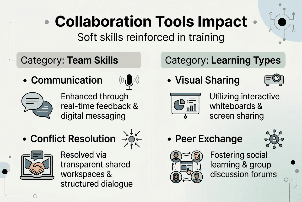 Infographic of collaboration tools and soft skills