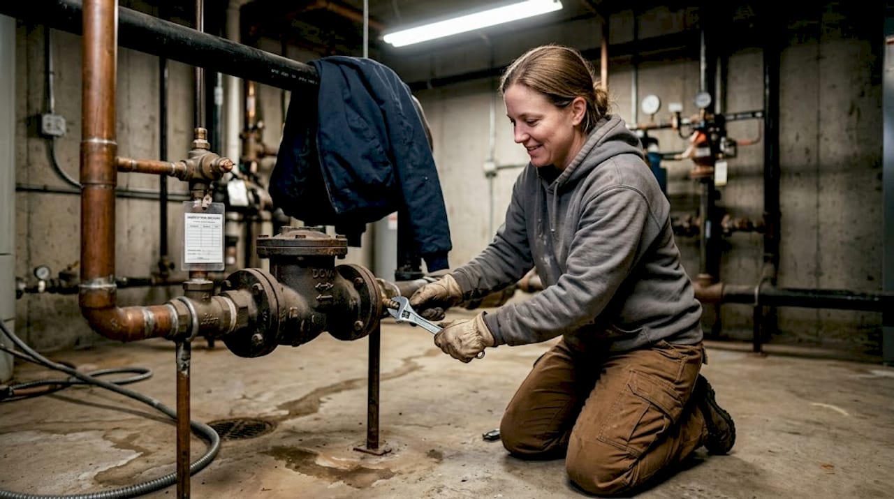 Technician working on DCVA device maintenance