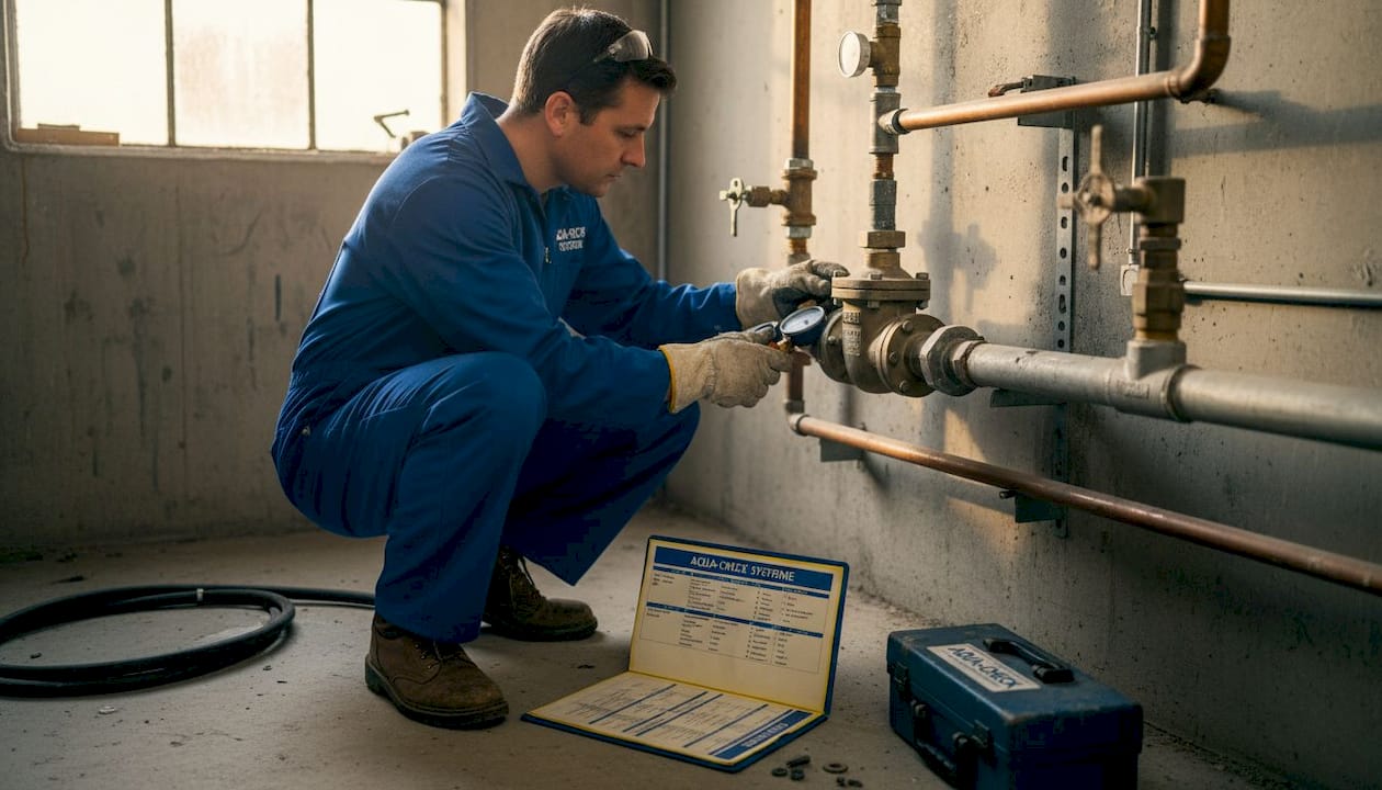 Tester calibrates RPZ backflow preventer