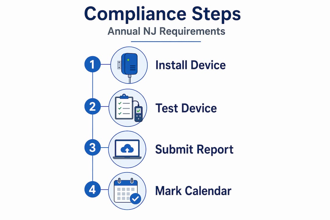 Infographic outlining annual water compliance steps