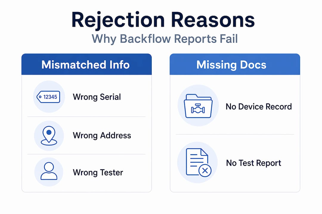 Infographic comparing report rejection causes