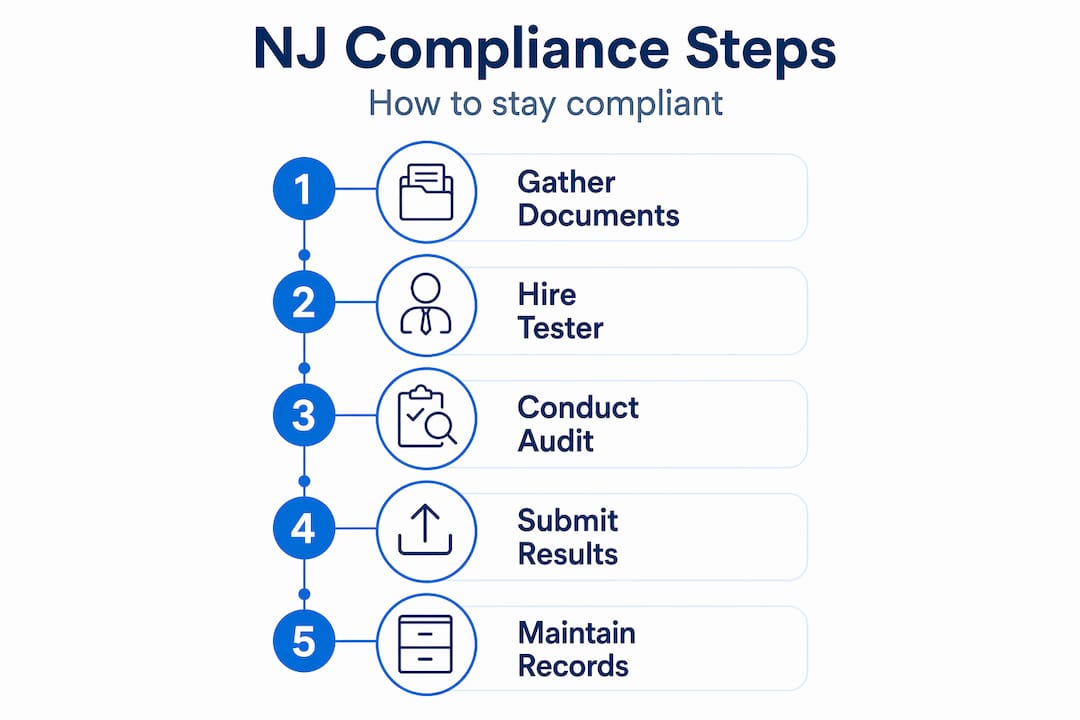 Infographic showing NJ water compliance steps