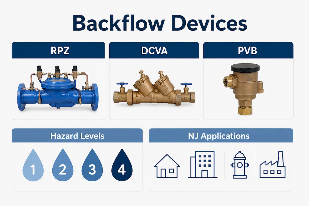 Infographic showing hierarchy of backflow prevention devices