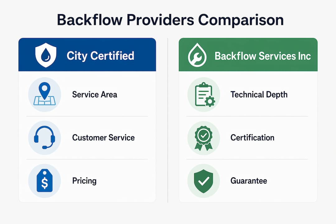 Infographic comparing backflow service providers