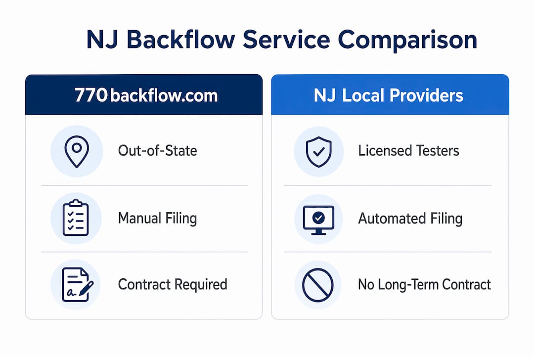 Infographic comparing 770backflow.com to NJ local backflow providers