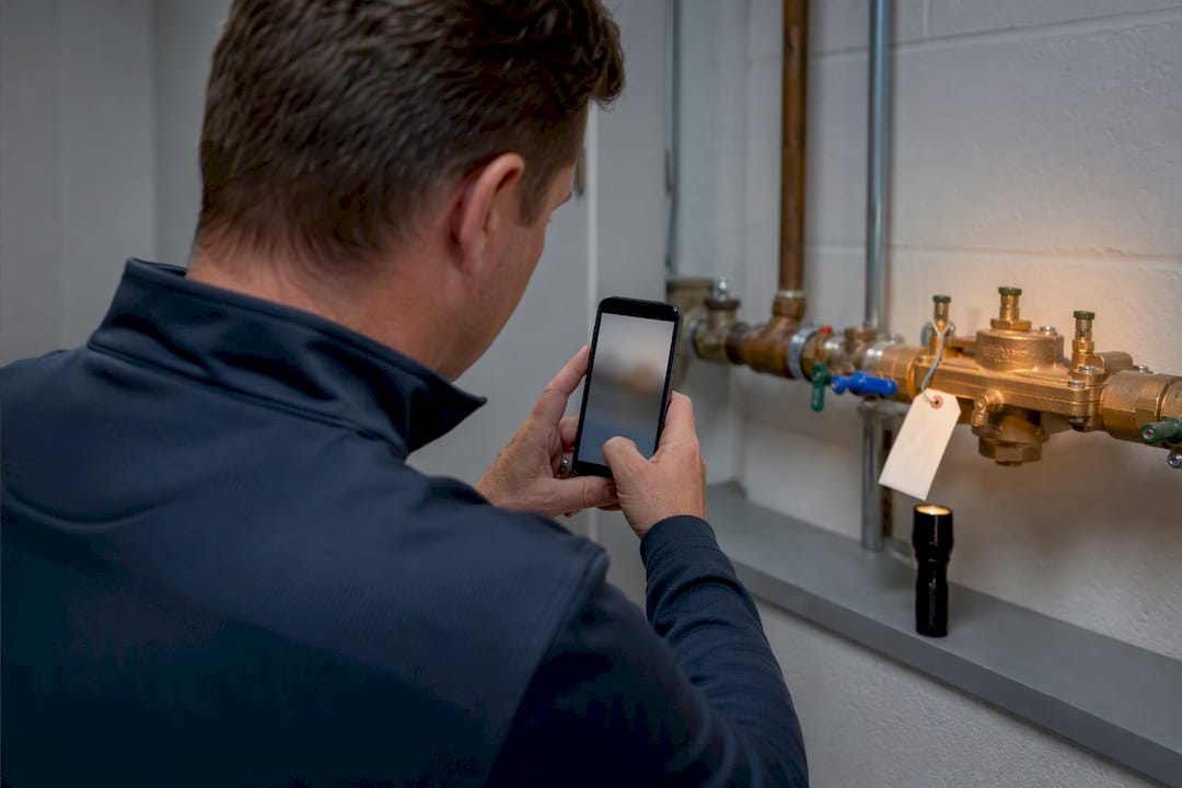 Manager photographing backflow valve layout