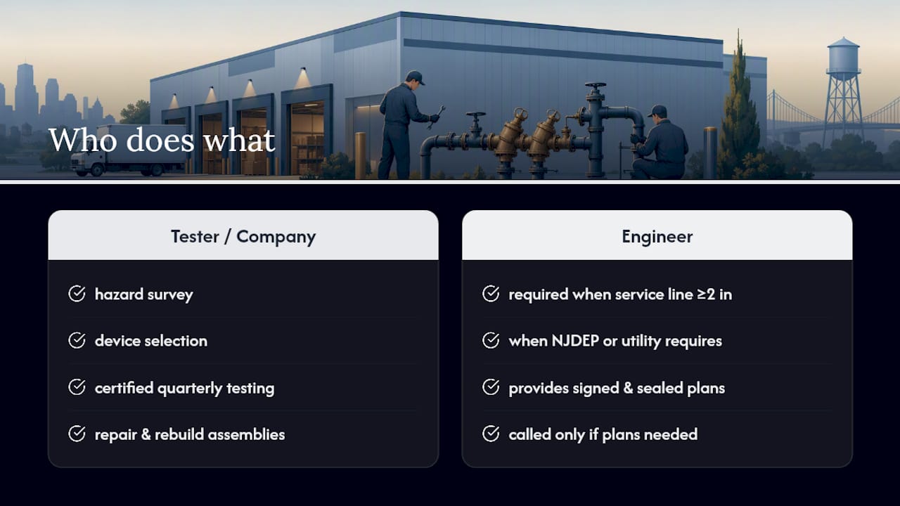 How Southjerseybackflow Helps NJ Warehouses Stay Compliant — overview diagram