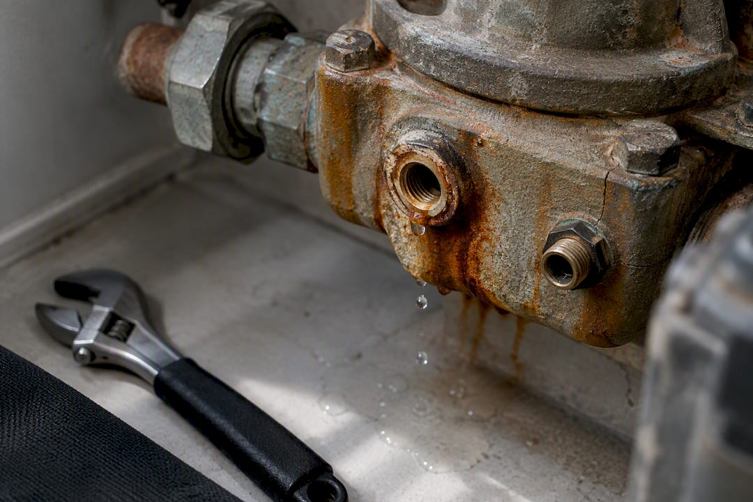 Rust and damage on backflow relief port
