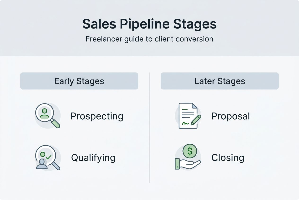 Infographic showing sales pipeline stages summary
