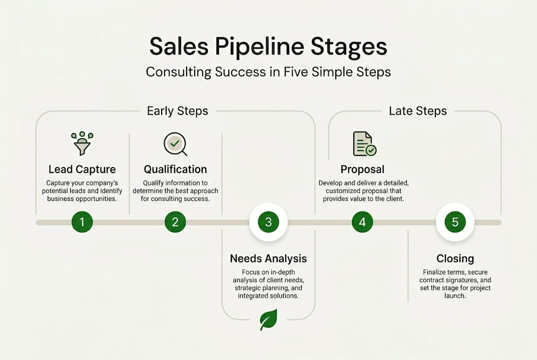 Infographic showing main sales pipeline stages