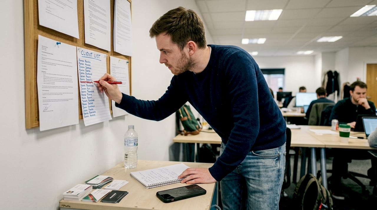 Freelancer updating client pipeline list