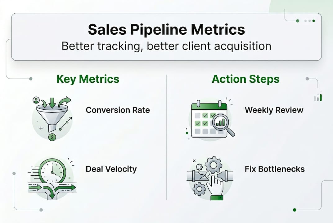 Infographic highlighting key sales pipeline metrics