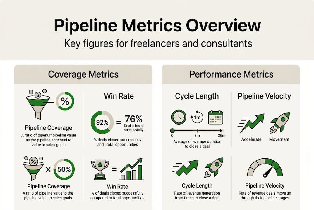 Infographic showing key revenue pipeline metrics