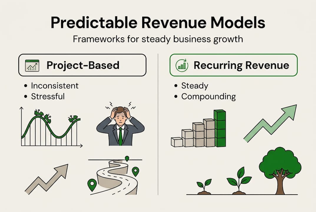 Infographic comparing revenue models frameworks