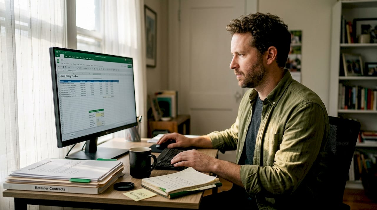 Agency manager tracking recurring client income