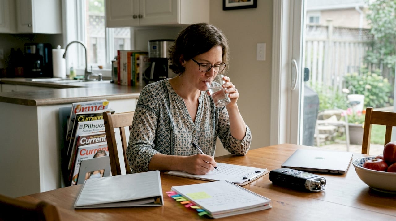 Consultant preparing tools and materials checklist